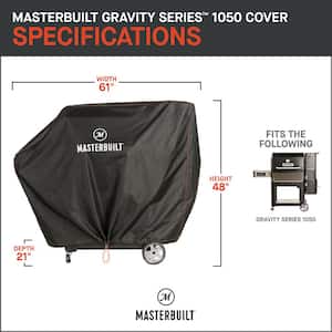 Gravity Series 1050 Digital Charcoal Grill and Smoker Combo Cover in Black