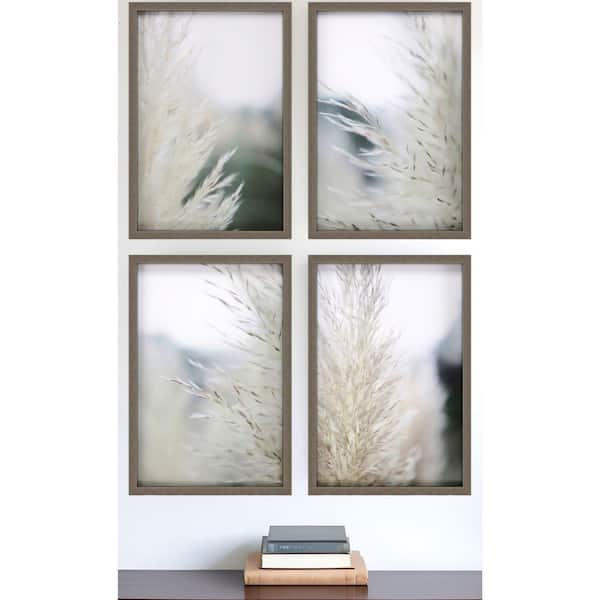 4 Piece Framed Graphic Print Plants and Flowers 26.00 in. x 18.00 in.