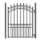 ALEKO London Style 4 ft. x 5 ft. Black Steel Pedestrian Fence Gate ...