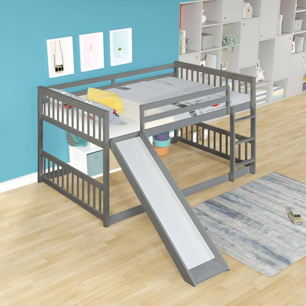 GOJANE Grey Full Over Full Bunk Bed With Slide W697S00026LWY - The Home ...