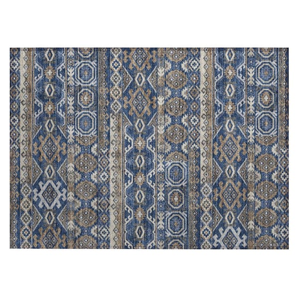 Chantille Machine Washable Indoor/Outdoor Abstract ACN3157 Navy 2 ft. x 3 ft. Accent Rug