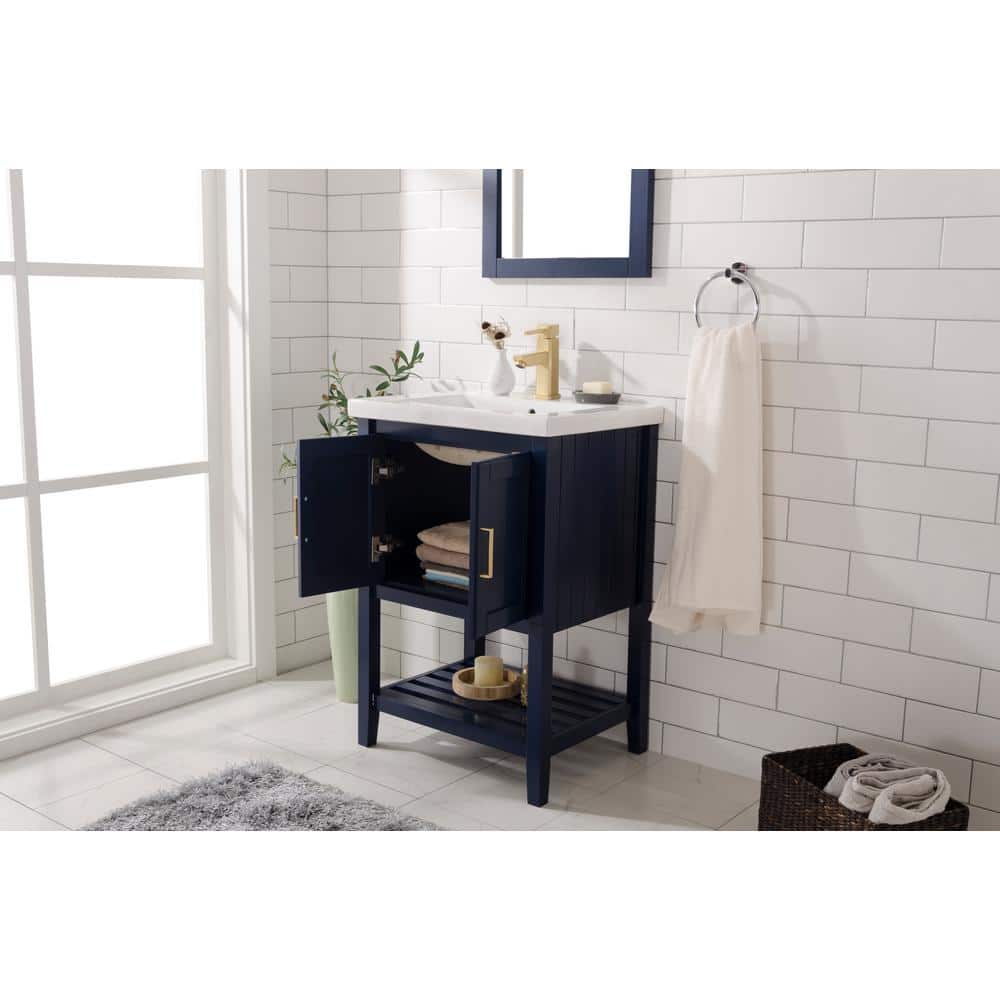 24" Blue Poplar and MDF Freestanding Sink Vanity