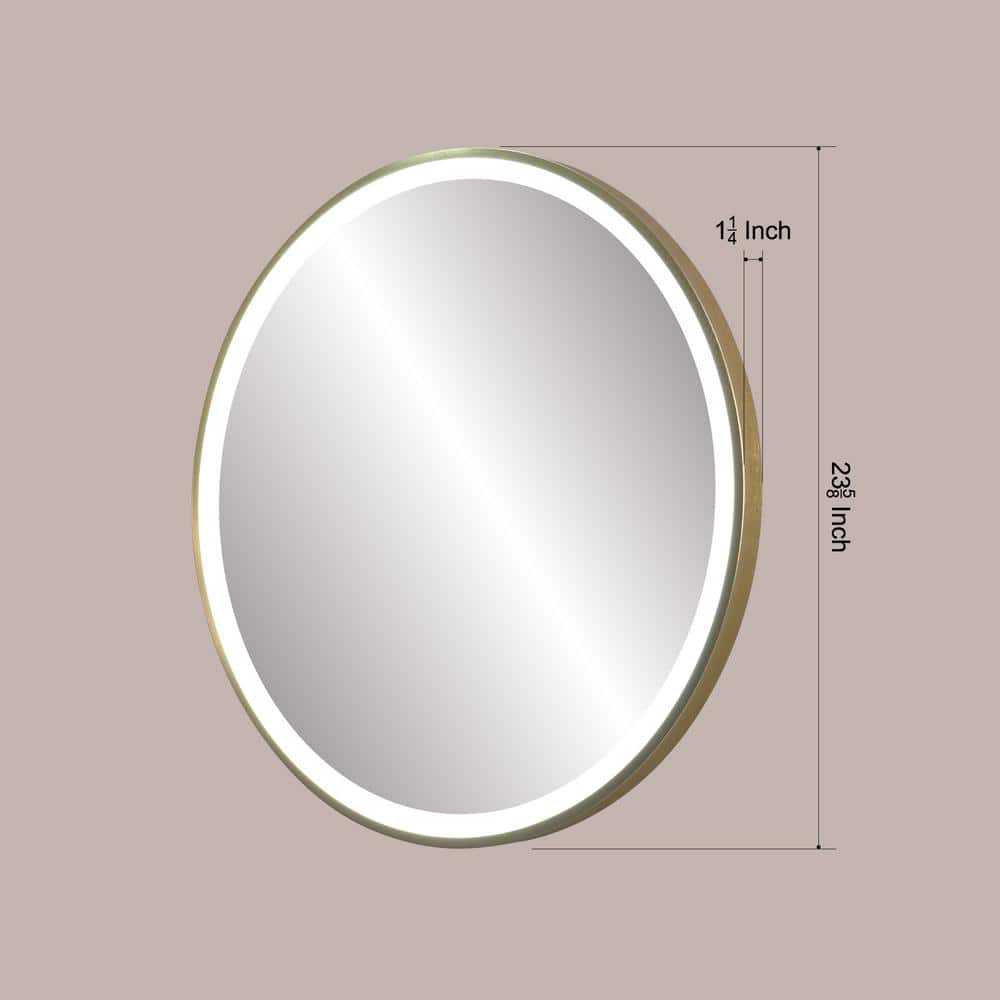 Modern Round Gold LED Bathroom Vanity Mirror