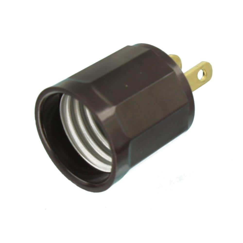Brown Polarized Outlet-to-Lampholder Adapter