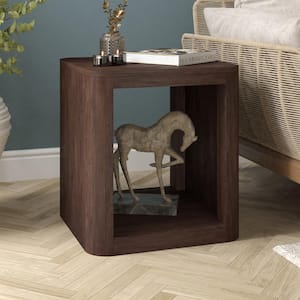 Kellan 20 in. Alder Brown Square MDF Top End Table