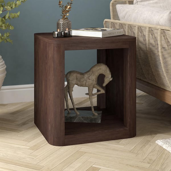 Meyer&Cross Kellan 20 in. Alder Brown Square MDF Top End Table