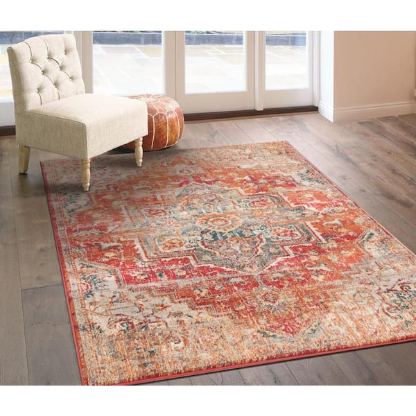 Red Traditional Oriental Medallion 8x10 Area Rug Carpet 2x3 Mat 5x7 Rugs