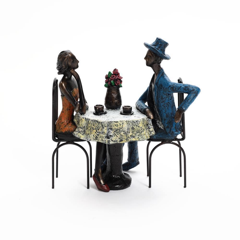 Romantic Couple Date Night Resin Figurine with Table