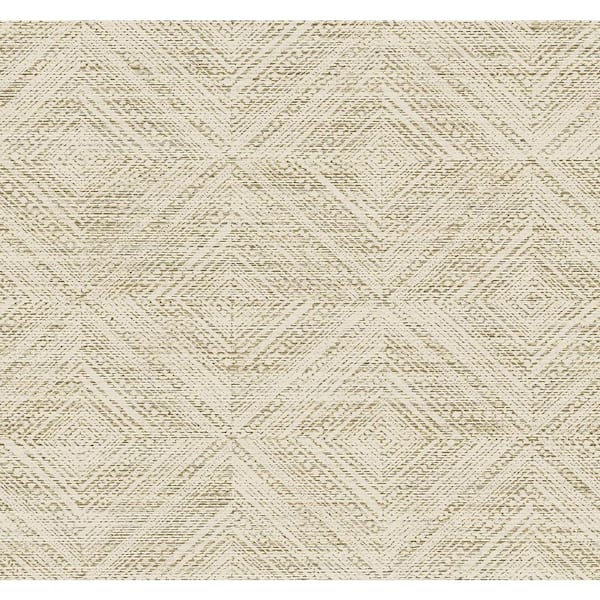 Seabrook Designs 60.75 sq. ft. Metallic Latte Leigh Diamond Nonwoven Paper Unpasted Wallpaper Roll