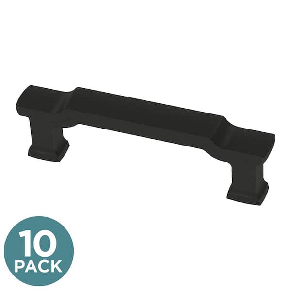10-Pack Scalloped Footing 3 in. (76 mm) Classic Matte Black Cabinet Pulls
