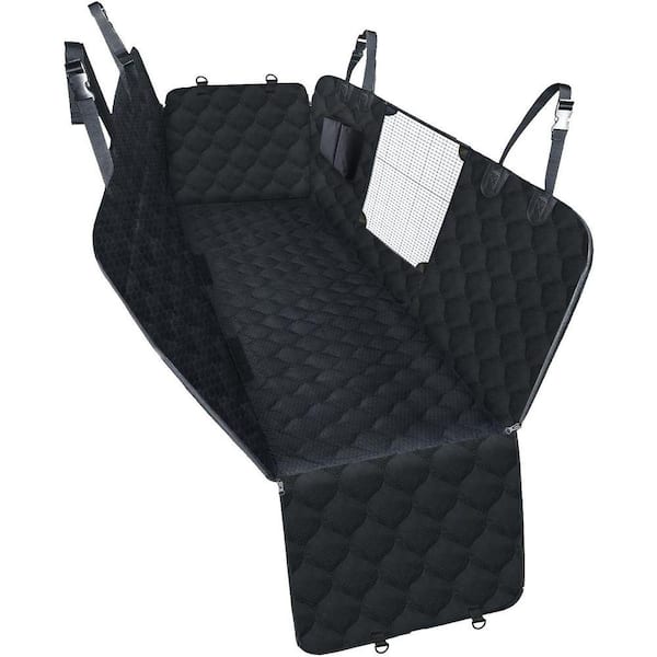 Waterproof Dog Car Seat Cover with Mesh Window, Scratchproof Hammock for Cars, Trucks, SUVs, Black