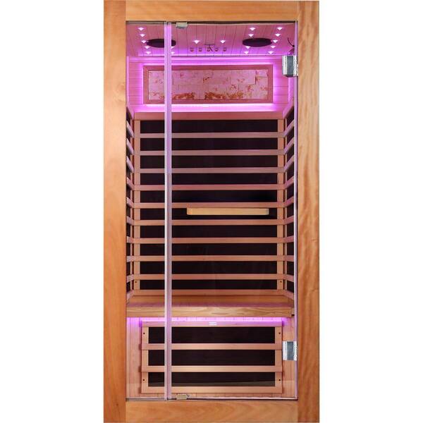 LIVACA 1-Person Infrared Sauna with 7 Heating Plates, Starry Sky
