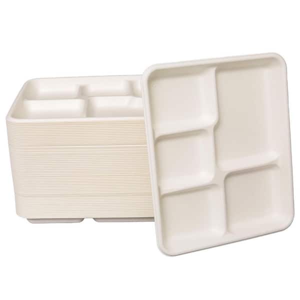 10.25 in. White Disposable Paper Plate White Family Disposable Tableware Plate (125 Pack) Compostable Biodegradable