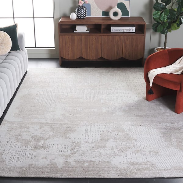 Mirage 8 ft. x 10 ft. Gray/Ivory Distressed Diamond Area Rug
