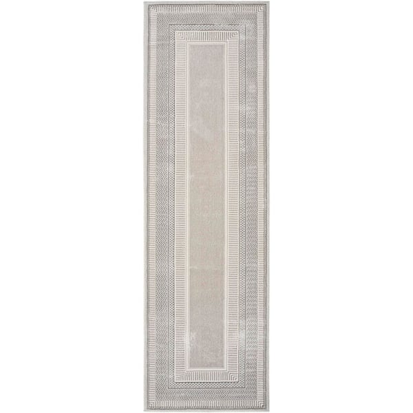 Nourison Glam Silver 2 ft. x 8 ft. Contemporary Runner Area Rug