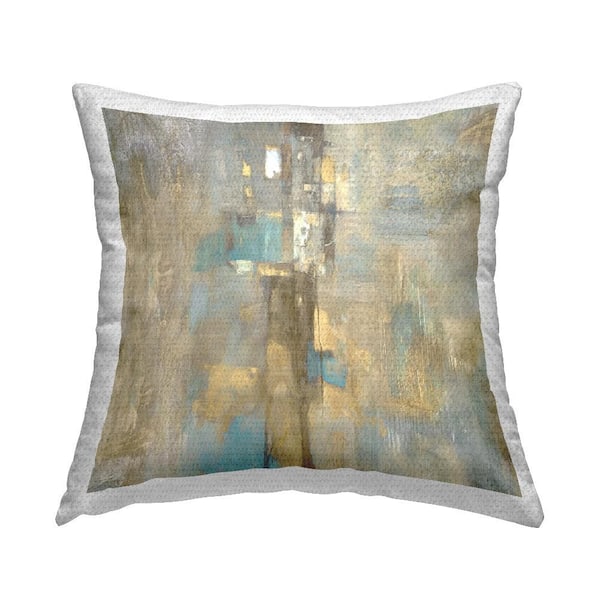 Stupell Industries Complex Abstract with Blue Blue Square Outdoor Throw Pillow