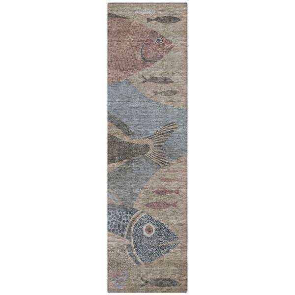 Chantille Machine Washable Indoor/Outdoor Abstract ACN2447 Gray 2 ft. x 7 ft. Runner Rug