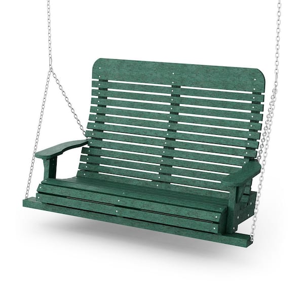 Wildridge Signature 2-Person Turf Green Plastic Porch Swing
