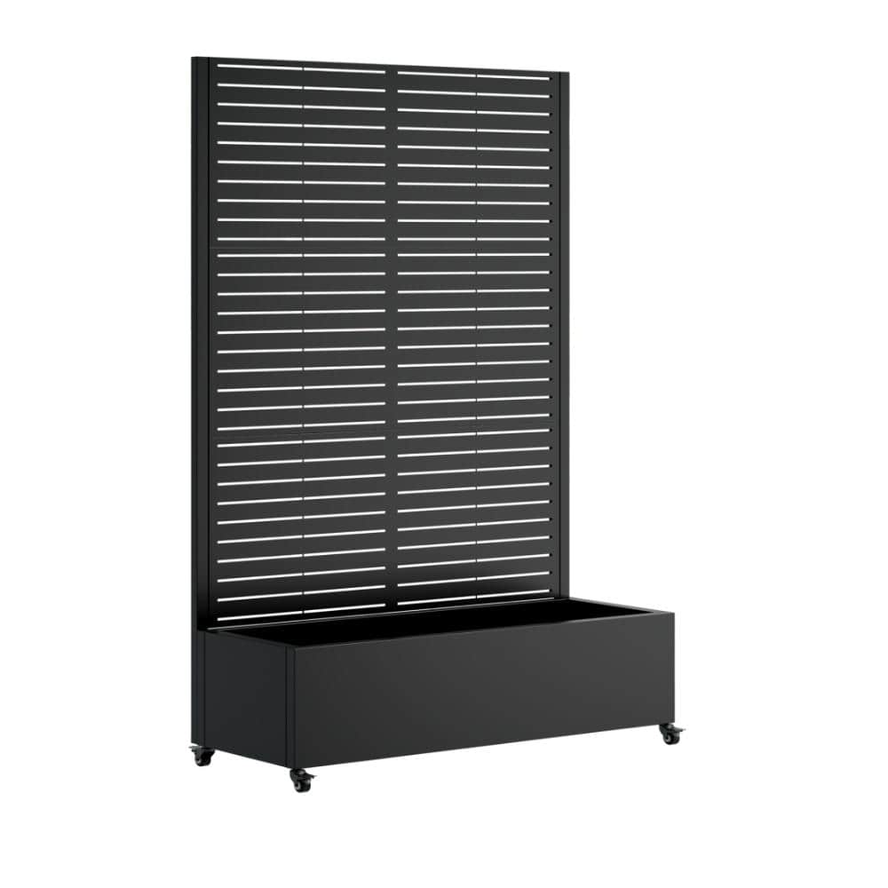 47.24 in Black Metal Outdoor Planter Box with Trellis for  Patio price history on PriceWatchPro