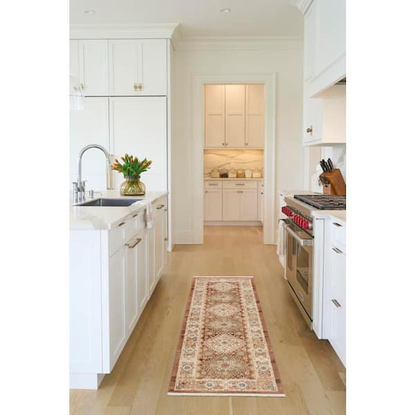 Pardis Rust 2 ft. x 6 ft. Center medallion Traditional Runner Area Rug