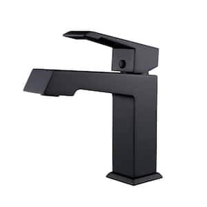 Hurley Modern Single Hole Single-Handle Bathroom Faucet in Black