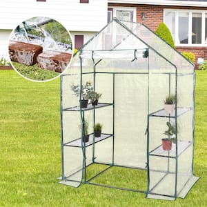56.5 in. W x 29 in. D x 77 in. H Polyethylene Transparent Greenhouse