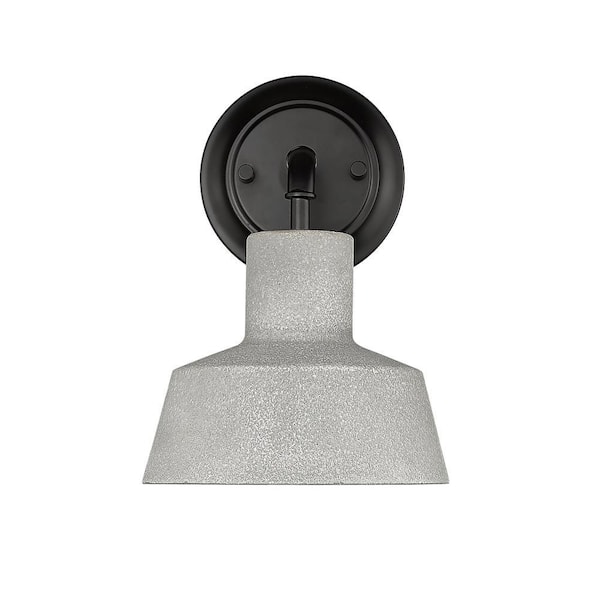 Lloyd10 in. Wide 1-Light Textured Cement Outdoor Hardwired Barn Wall Sconce