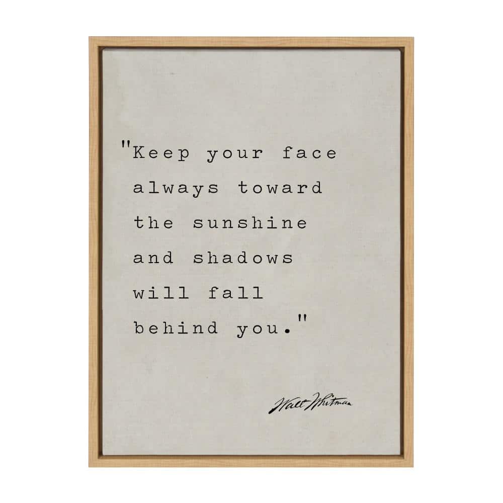 Natural Wood Framed Canvas with Motivational Quote, 18x24