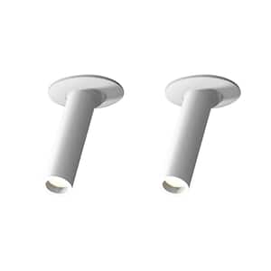 Parroco White Integrated LED Fixed Track Gimbal Head (2 Piece of 1-Pack)