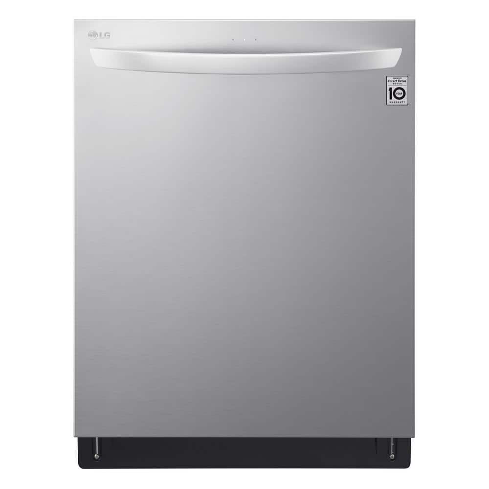 LG Electronics 24 in. Stainless Steel Top Control Built-In Tall Tub Smart Dishwasher with QuadWash, TrueSteam, 3rd Rack, 42 dBA, PrintProof Stainless Steel