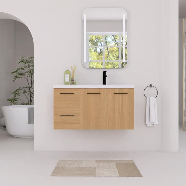 Ximuprmy 36 in. Single Sink Freestanding Chrome Bath Vanity with