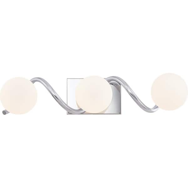 Quoizel Essence 23.75 in. Polished Chrome LED Vanity Light Bar with Opal Etched Glass