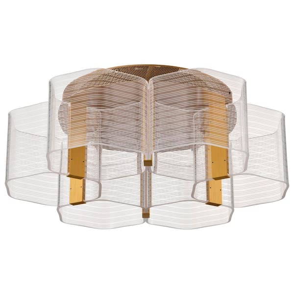Kenzo 20.5 in. Contemporary Polished Anodized Bronze Integrated LED Flush Mount with Light Guide Panel