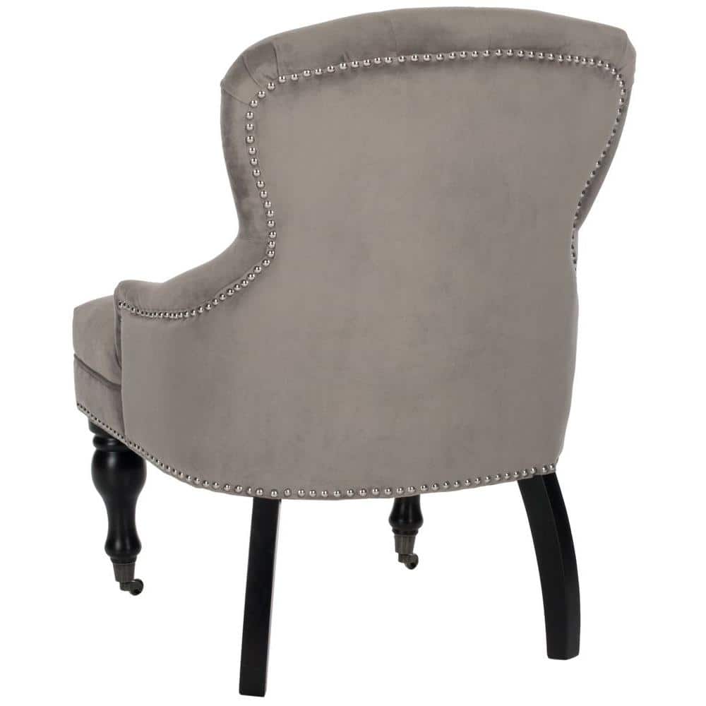 Contemporary Mushroom Gray Wood Accent Arm Chair 24"