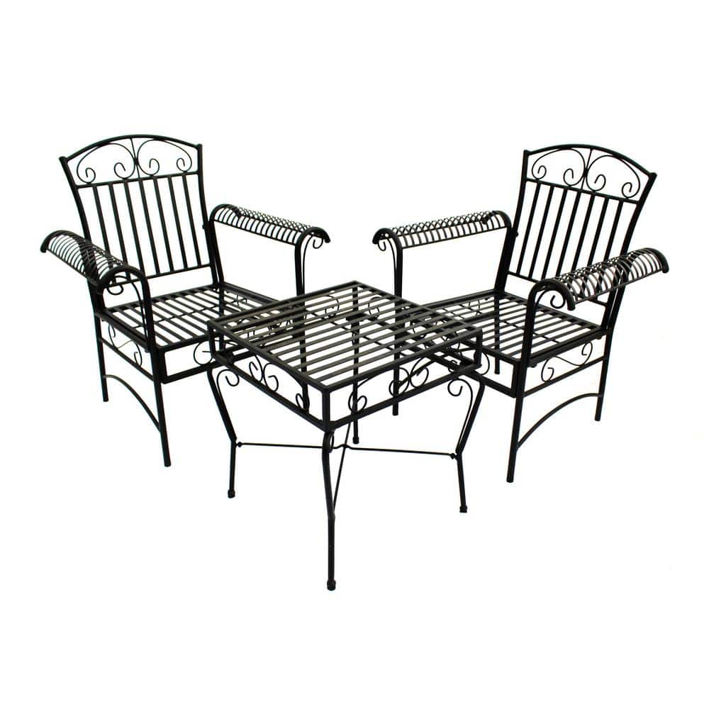 Courtyard Casual French Quarter 3Piece Steel Outdoor Bistro Set 5156