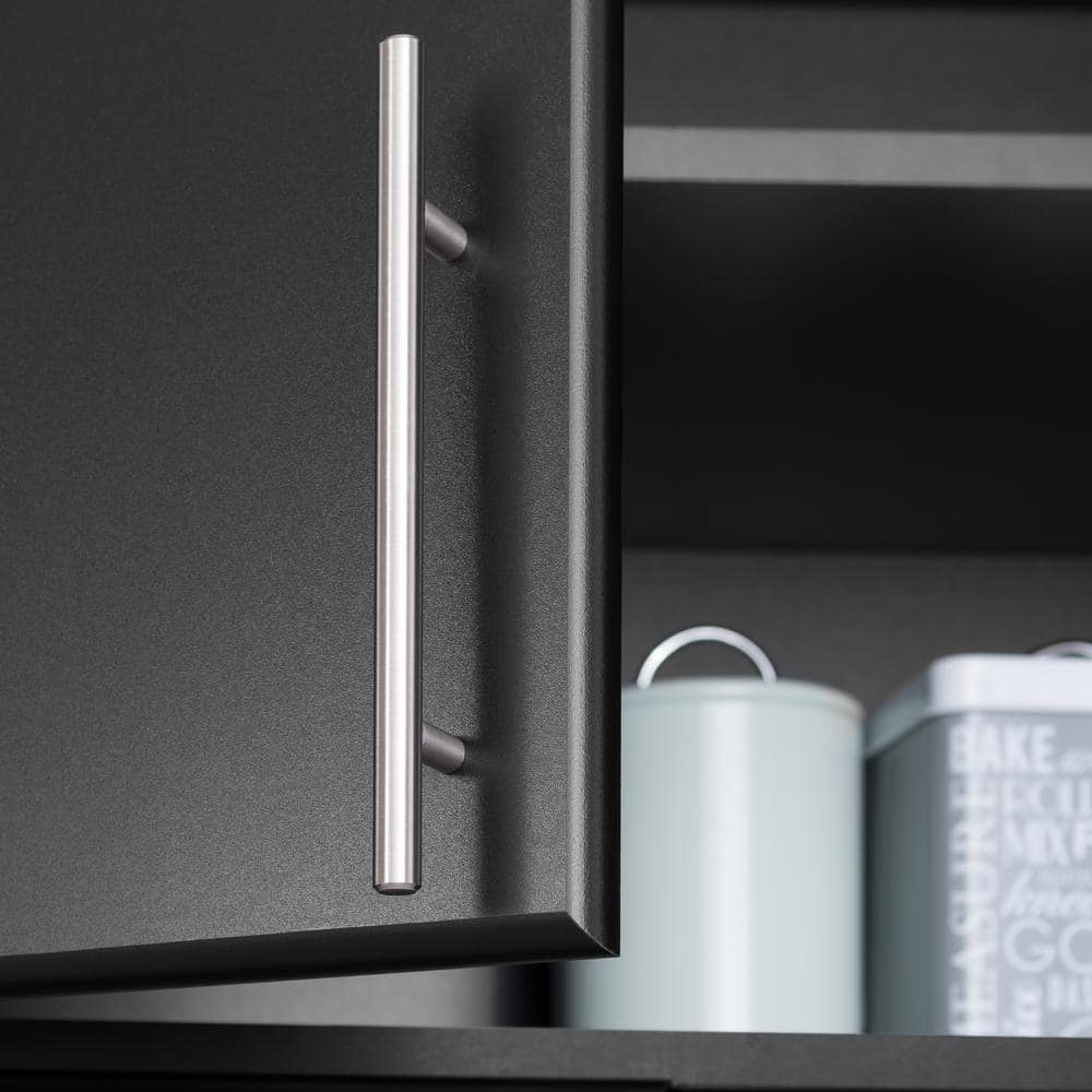 Elite 54" Black Laminated Wall Cabinet with Adjustable Shelving