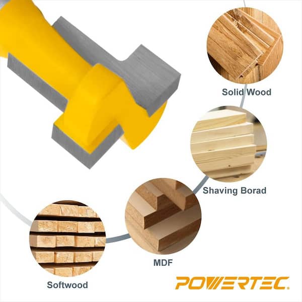 POWERTEC 7/16 in. Dia x 3/16 in. H x 1/4 in. Shank Carbide