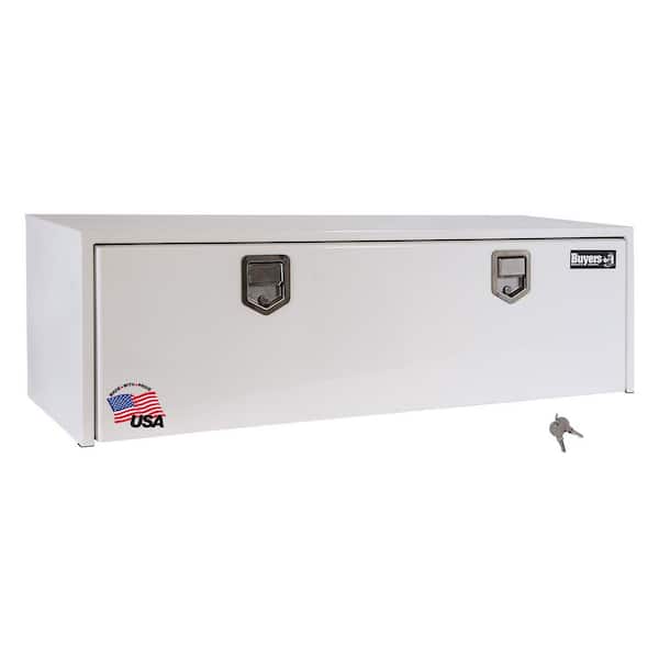 BUYERS PRODUCTS 18 in. x 18 in. x 60 in. White Steel Underbody Truck Tool Box