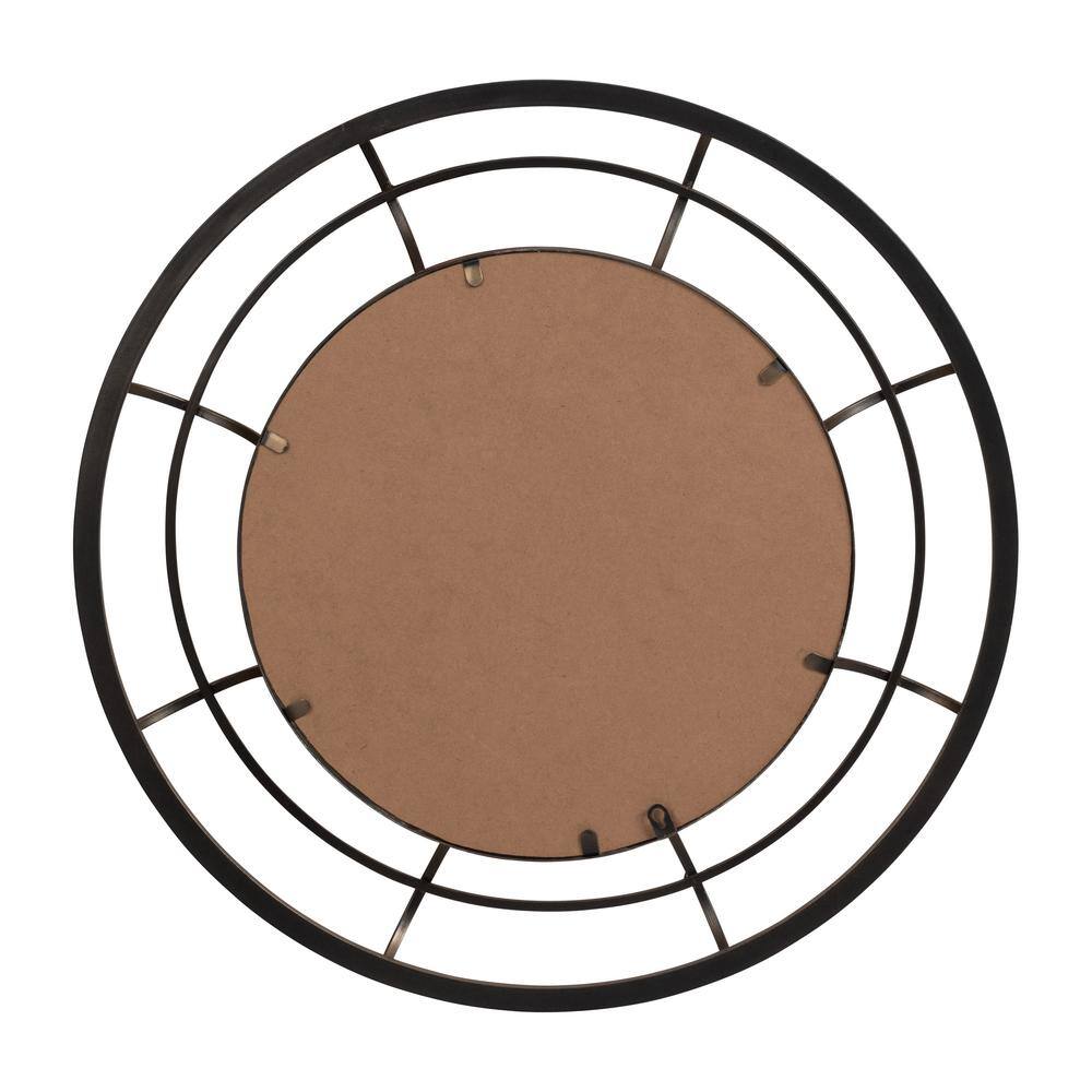 Labella 28" Round Wood & Gold Glam Wall Mirror