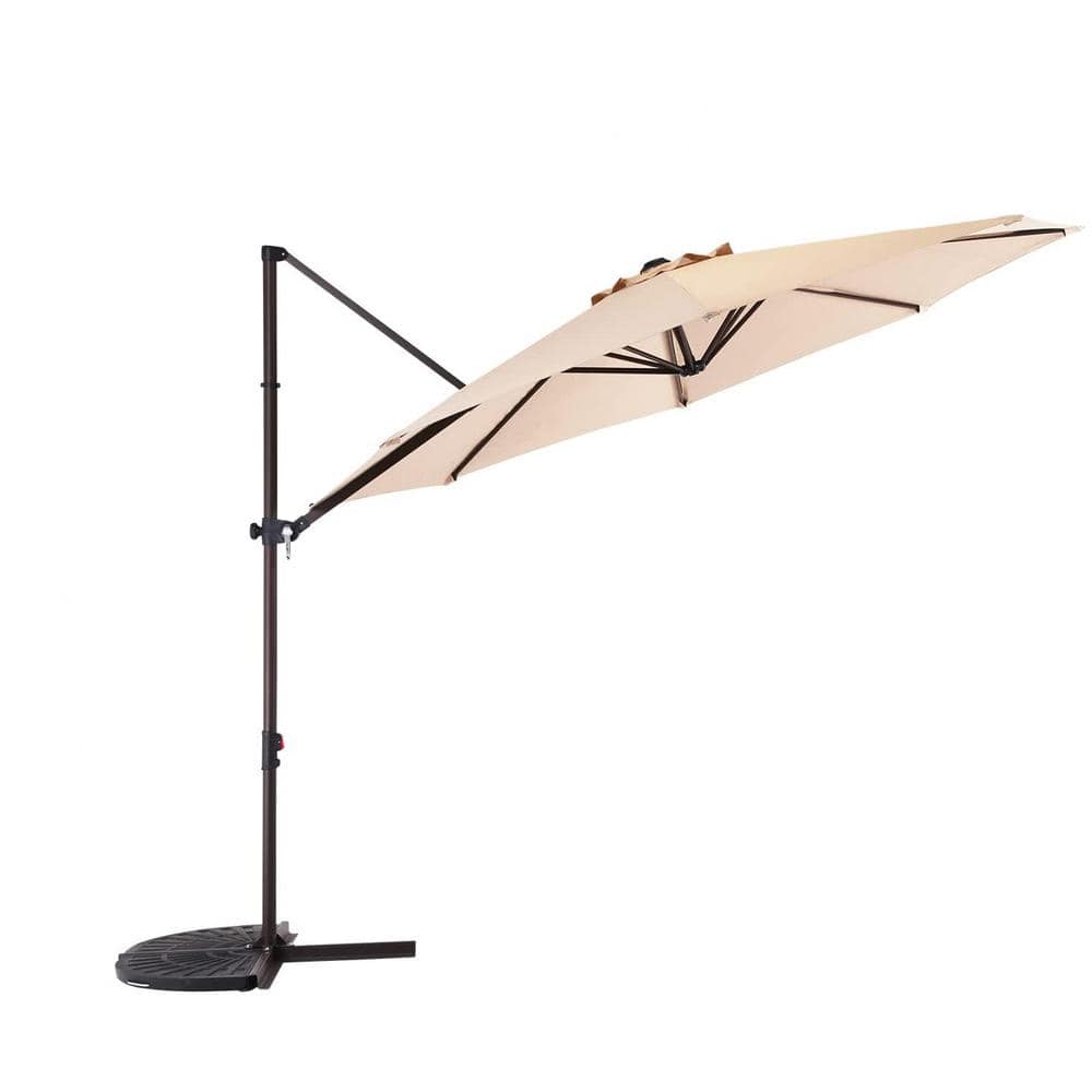 10 ft. Aluminum Cantilever Patio Umbrella with Cross Base, Outdoor Offset H