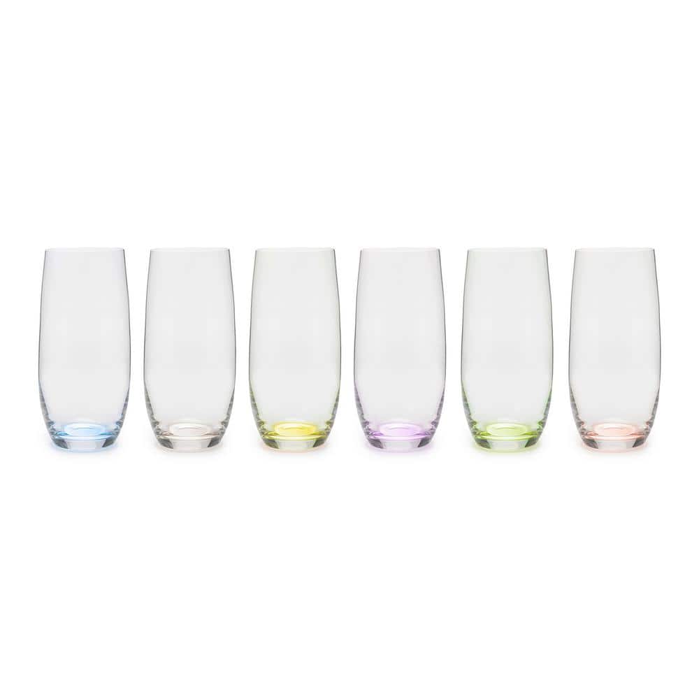 Colored Stemless Wine Glasses, 18 Oz Large Rainbow