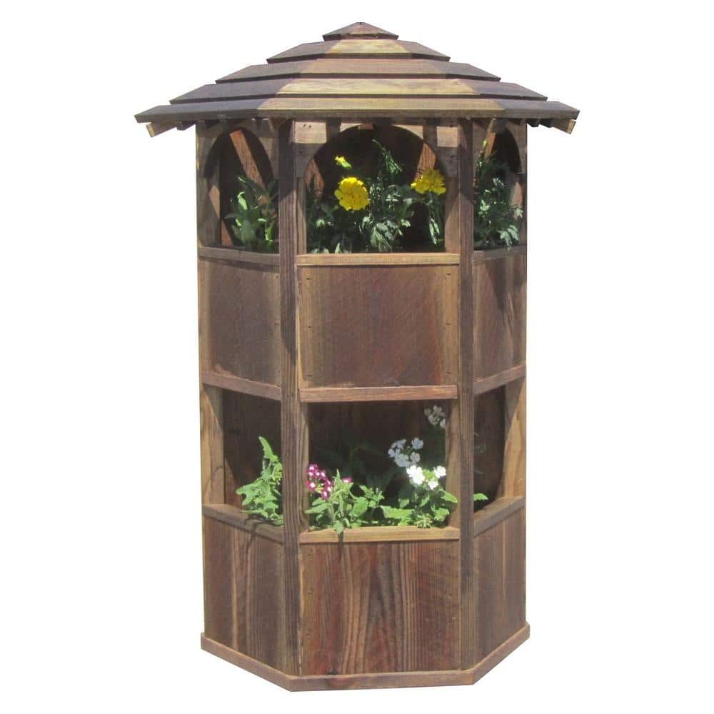 20 in. x 28 in. x 8 in. English Cottage Garden Style Wall Mount Double Wood