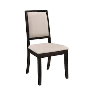 Louise Cream and Black Upholstered Side Chairs (Set of 2)