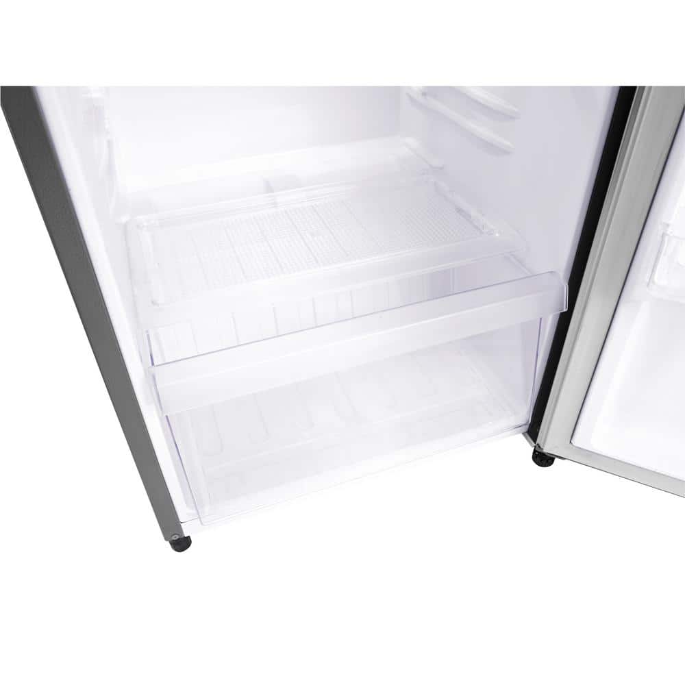 Compact Platinum Silver Single Door Refrigerator with Energy Star