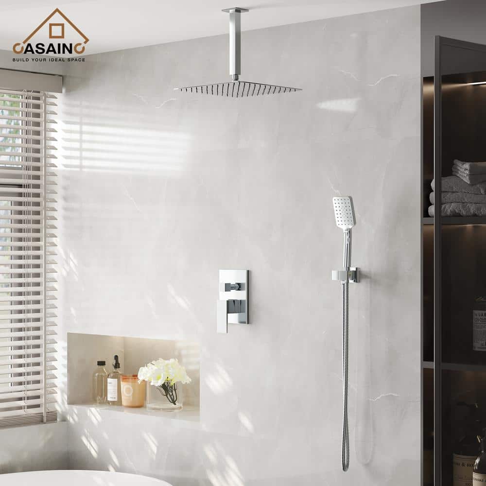 Chrome Dual Function Rainfall and Handheld Shower System