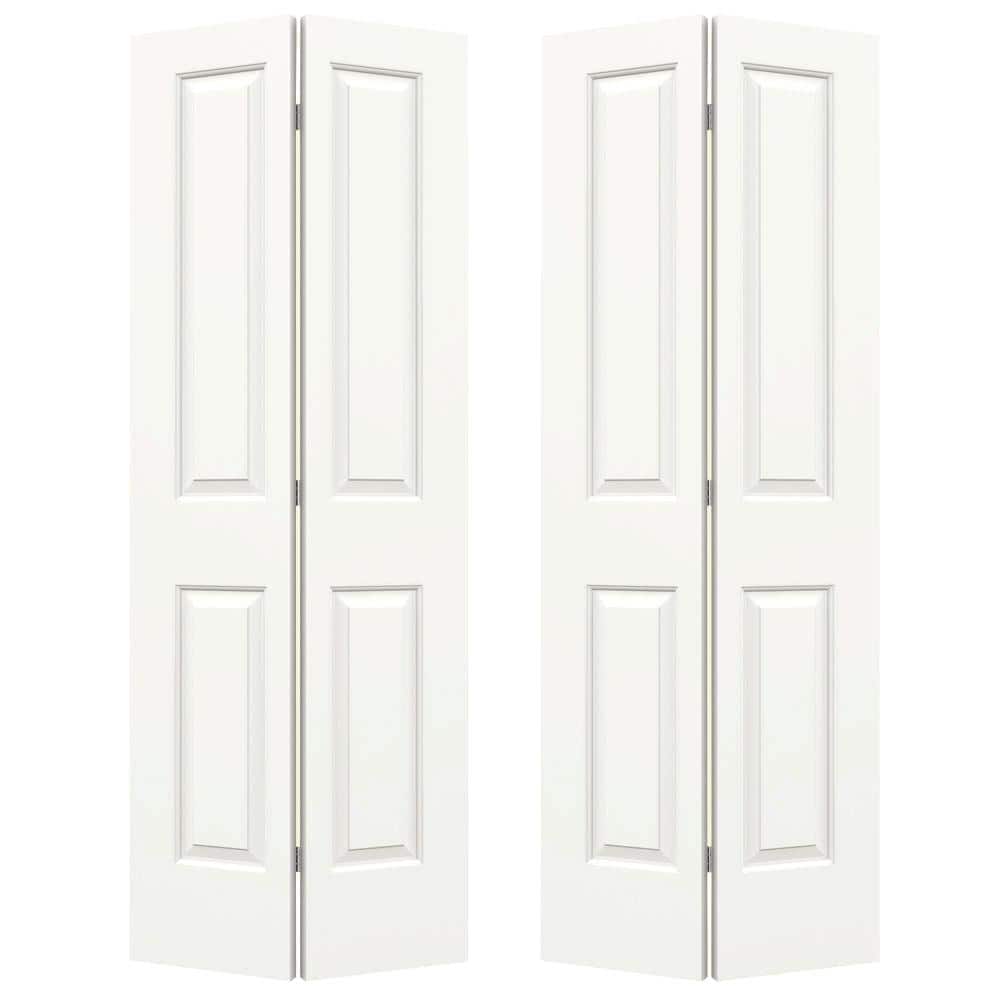 JELD-WEN 72 in. x 80 in. Cambridge White Painted Smooth Molded Composite Closet Bi-fold Double Door -  O76009