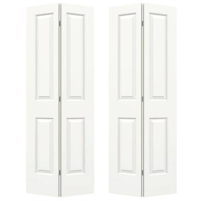 72 in. x 80 in. Cambridge White Painted Smooth Molded Composite Closet Bi-fold Double Door
