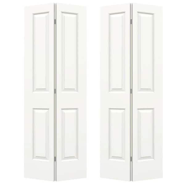 JELD-WEN 72 in. x 80 in. Cambridge White Painted Smooth Molded Composite Closet Bi-fold Double Door