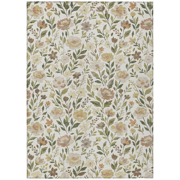 Chantille Machine Washable Indoor/Outdoor Abstract ACN2438 Ivory 10 ft. x 14 ft. Area Rug