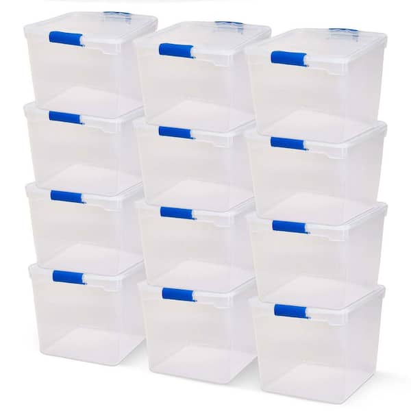 31 qt. Heavy Duty Clear Plastic Stackable Storage Containers (12-Pack)